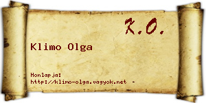 Klimo Olga névjegykártya