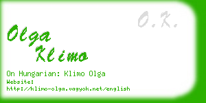 olga klimo business card